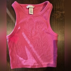 H&M pink crop tank S